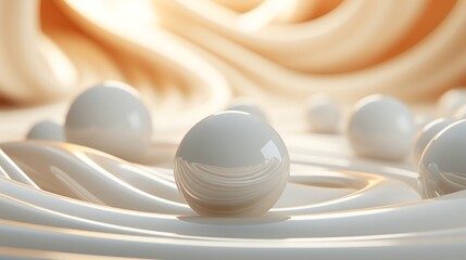 A delicate egg-shaped object balances precariously on a tumultuous sea of waves, evoking a sense of vulnerability and contrast between the simplicity of food and the chaos of nature - obrazy, fototapety, plakaty
