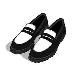 Positional loafers boot mock up vector design, the color of which can be changed according to your needs, can be worn according to your needs.