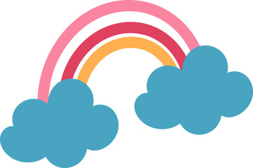 Cute rainbow doodle element