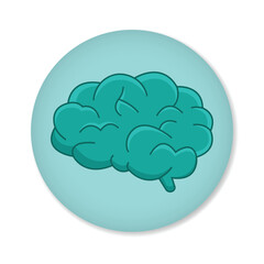 Human brain icon in cartoon style isolated on a white background.
