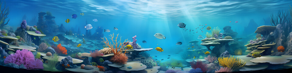 Fototapeta premium Beautiful under water scenery background
