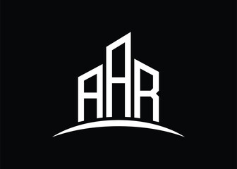 Letter AAR building vector monogram logo design template. Building Shape AAR logo.