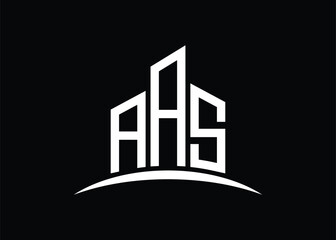 Letter AAS building vector monogram logo design template. Building Shape AAS logo.