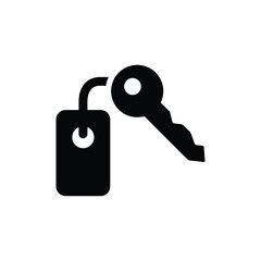 Hotel room key vector icon