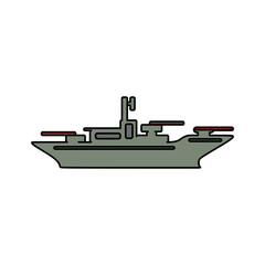 Battleship or Warship in lineal color flat icon. War design element vector illustration in trendy style. Editable graphic resources for many purposes. © Fasih Abdullah
