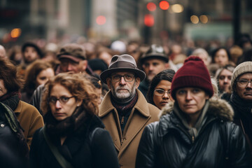 big crowd of people in the city street