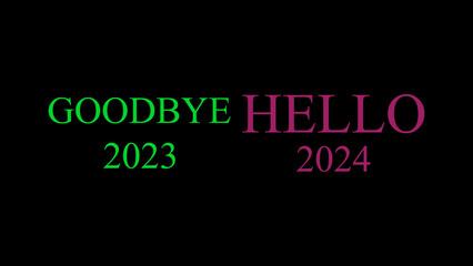 Windmill Goodbye 2023 Hello 2024 Text Design