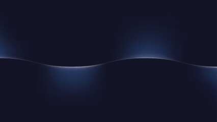 Vector Abstract Futuristic Background. Wavy Gradient in Dark Blue Tones. Realistic 3d Wallpaper.