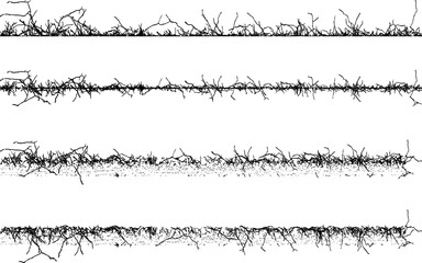 set of grass silhouettes, a black and white photo of a cracked wall, grunge texture, Grungy effect dirty, Overlay Distress, grunge texture, earthquake, 