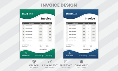 Obraz premium simple and minimal invoice design template.