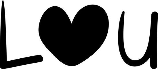 Hand drawn love text element