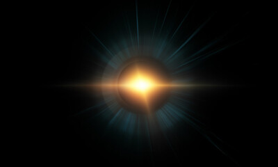 	
Beautiful light flares. Glowing streaks on dark background
