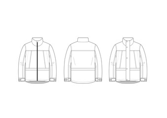 スタンドカラージャケットのハンガーイラスト/メンズジップアップジャケット