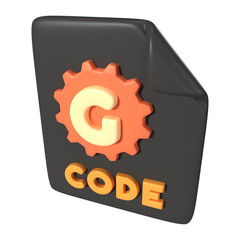 G Code File 3D Illustration Icon
