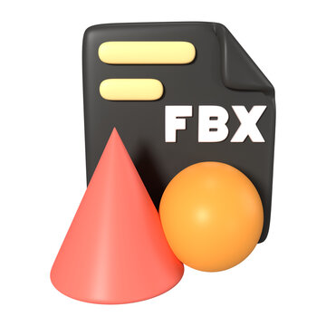 FBX File Extension 3D Illustration Icon