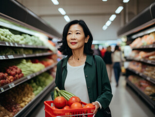woman shopping in grocery store
