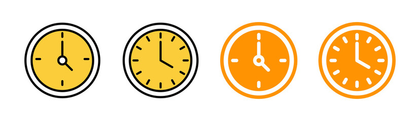 Clock icon set for web and mobile app. Time sign and symbol. watch icon