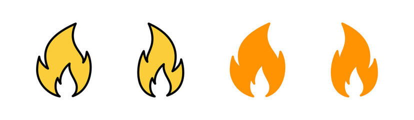 Fire icon set for web and mobile app. fire sign and symbol