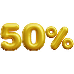 50 percent Balloon 3D Icon Illustrations