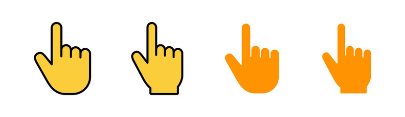 Obraz premium Hand cursor icon set for web and mobile app. cursor sign and symbol. hand cursor icon clik