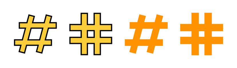 Hashtag icon set for web and mobile app. hashtag sign and symbol