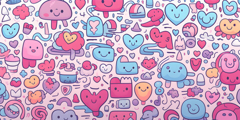 Obraz premium Colorful doodles art illustration background