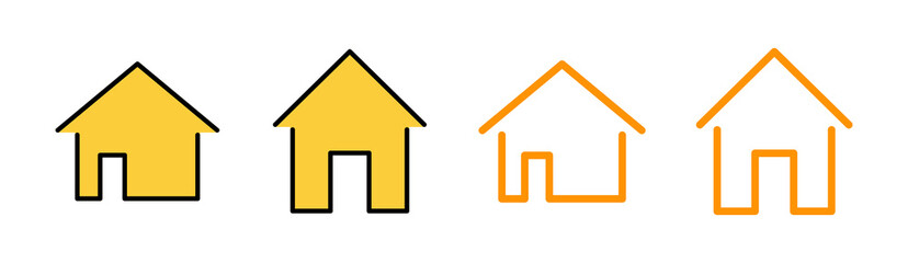 House icon set for web and mobile app. Home sign and symbol
