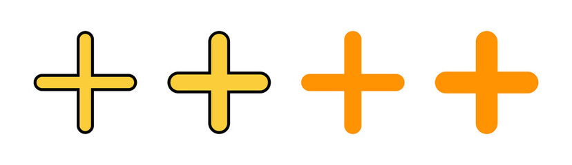 Obraz premium Plus Icon set for web and mobile app. Add plus sign and symbol