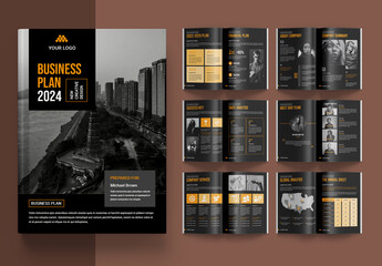 Business Plan Black Brochure Template