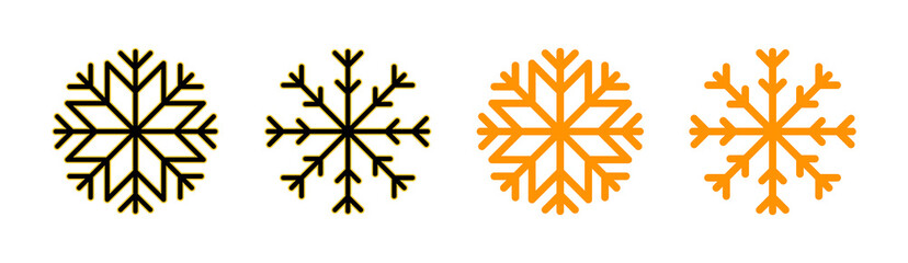 Snow icon set for web and mobile app. snowflake sign and symbol