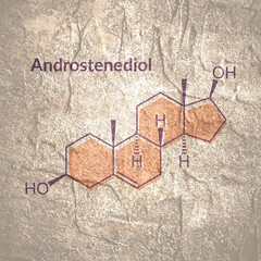 Androstenediol structural chemical formula. Androgen steroid hormone