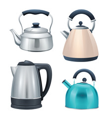 Set of kettle vector illustration isolated on white background