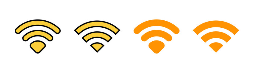 Wifi icon set for web and mobile app. signal sign and symbol. Wireless  icon