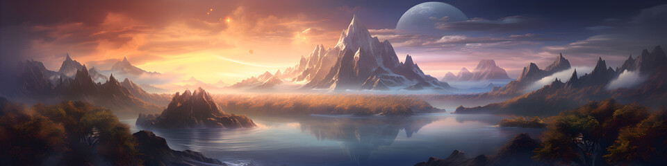 Fantasy landscape of alien world