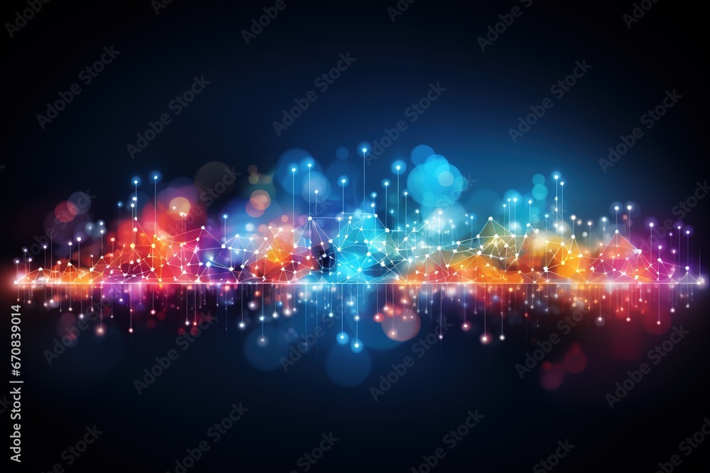 Poster abstract background technology, cloud networking, generative ai.