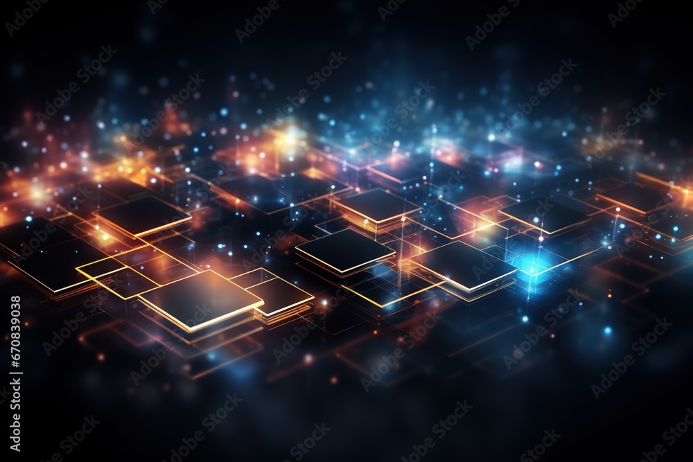 Poster abstract background technology, cloud networking, generative ai.