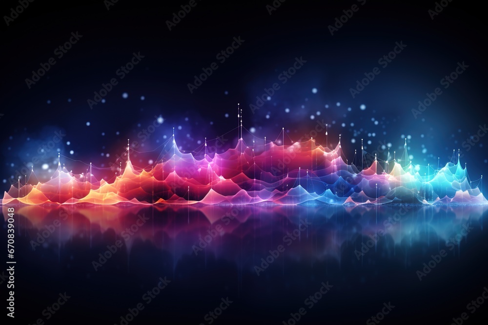 Poster abstract background technology, cloud networking, generative ai.