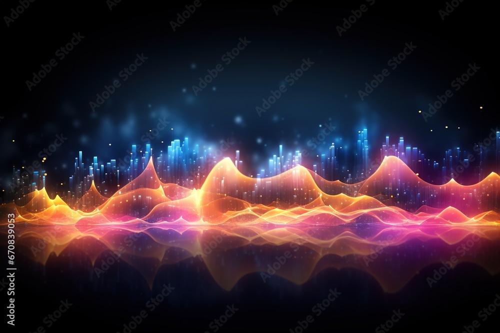 Poster abstract background technology, cloud networking, generative ai.