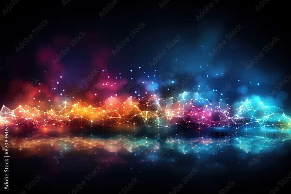 Poster abstract background technology, cloud networking, generative ai.