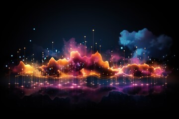 Fototapeta premium Abstract Background Technology, cloud networking, generative ai.