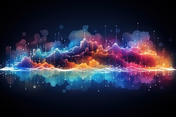 Obraz premium Abstract Background Technology, cloud networking, generative ai.