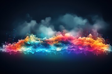 Obraz na płótnie Canvas Abstract Background Technology, cloud networking, generative ai.