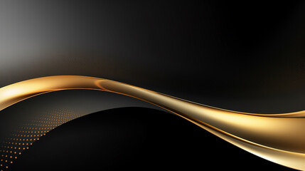 Abstract black gold 3d wave background. Golden wave on black background, luxury modern concept luxury swirling black gold background. Modern gold black abstract wave curved background for design.