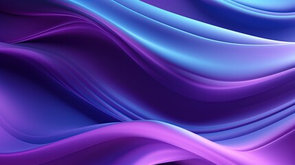 Modern dynamic transparent lines wave flow in blue purple color background. AI generated