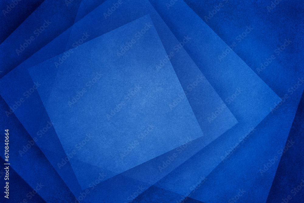 Wall mural blue abstract background with geometric square shapes in transparent texture layers, modern business