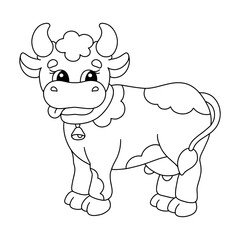 Coloring page for kids. Digital stamp. Cartoon style character. Isolated on white background. Vector illustration.