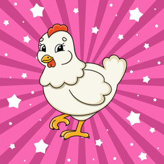 Cute cartoon character. Isolated on color background. Template for your design. Vector illustration.