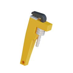 3D Model of Yellow Pipe Wrench for Plumbing Jobs. Black and Yellow Pipe Wrench 3D Model with Ergonomic.
3d illustration, 3d element, 3d rendering. 3d visualization isolated on a transparent background