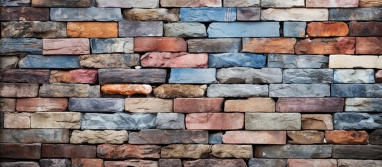 Obraz premium Brick wall with multicolored background