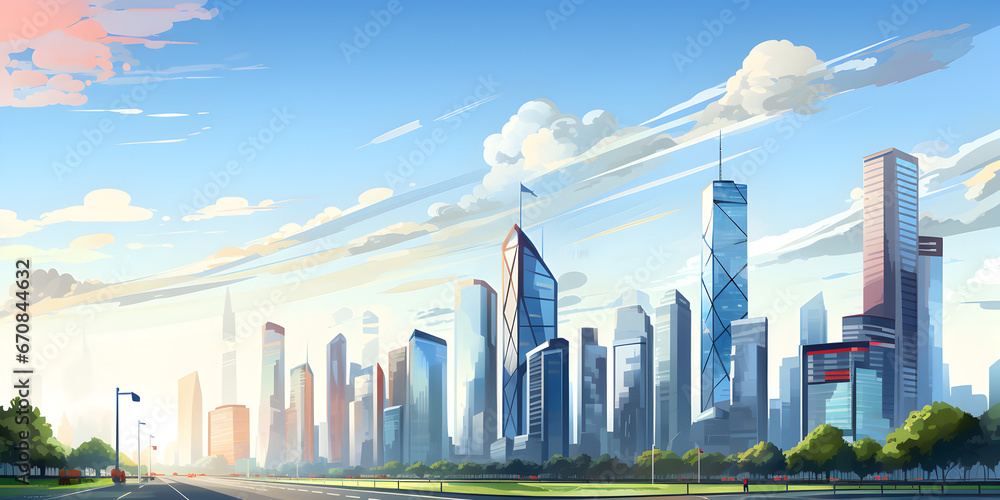 Canvas Prints Cityscape with sky illustration background